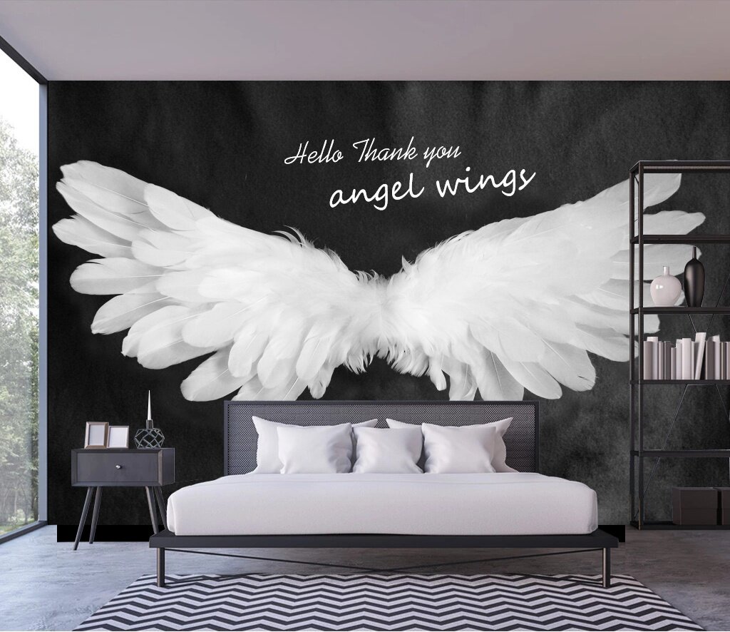 网红翅膀墙贴网红拍照打卡背景墙贴墙纸自粘摄影墙贴纸壁
