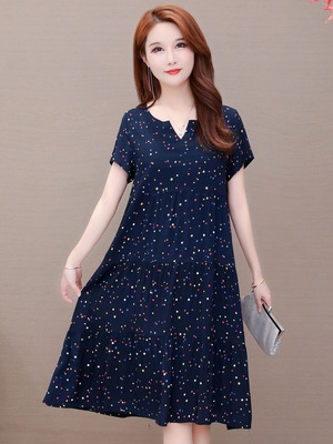 高端棉绸连衣裙40岁