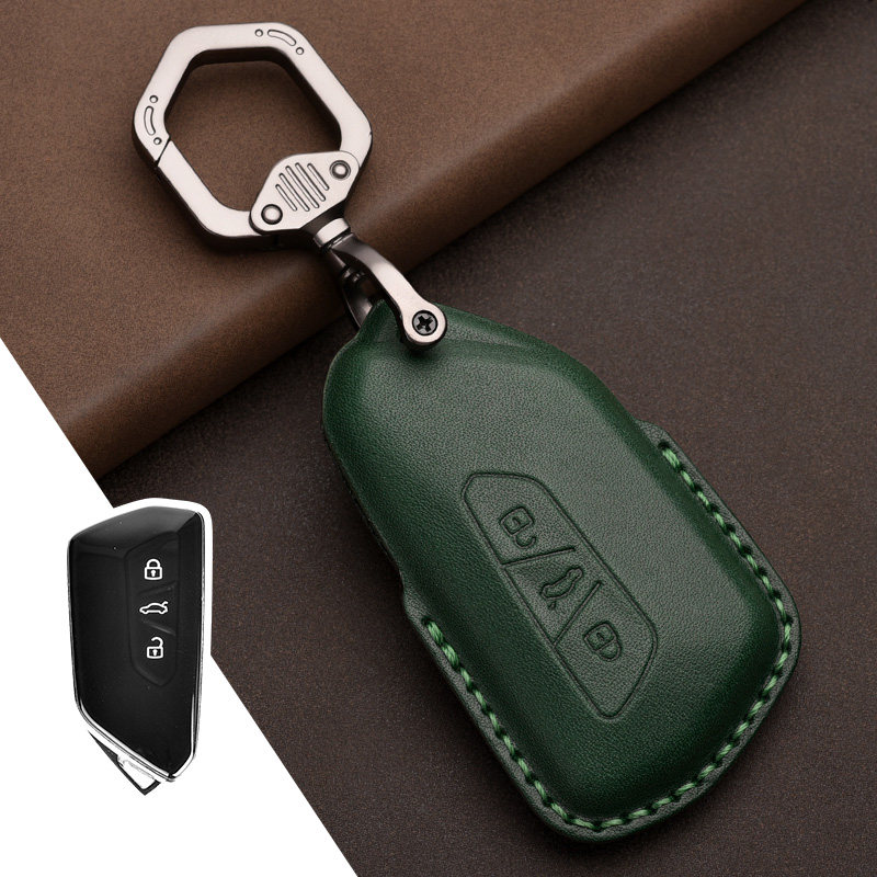 适用于2021款大众高尔夫8钥匙套途昂真皮汽车钥匙包扣壳