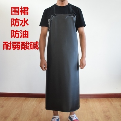 皮围裙防水防油加厚双层图片