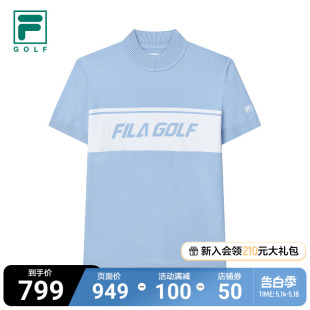 FILA GOLF 斐乐官方高尔夫系列女子编织衫2023年春季短袖针织上衣