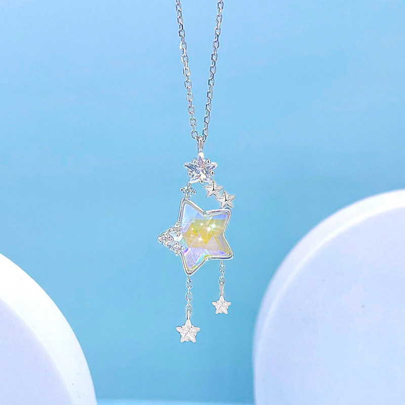 星星项链女锁骨链