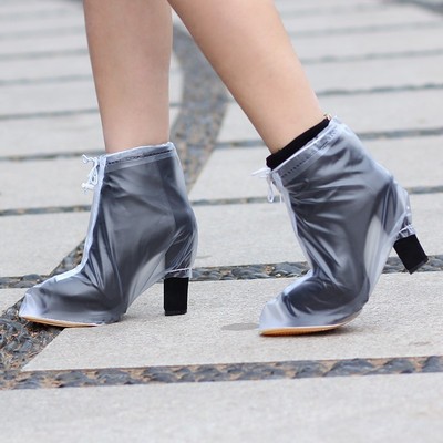 高跟露跟鞋套防滑女士防雨鞋套 透明防水出行高跟鞋套高跟鞋护鞋