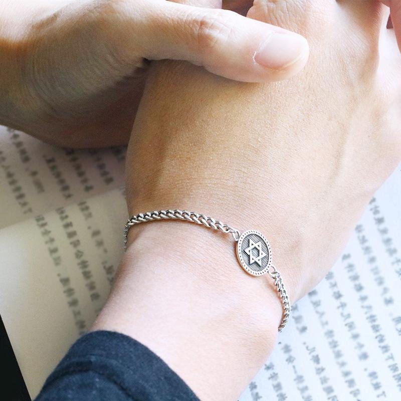 淘宝￥32折后价￥32六芒盾通庆手链六芒星手链一对情人节送y男女朋友