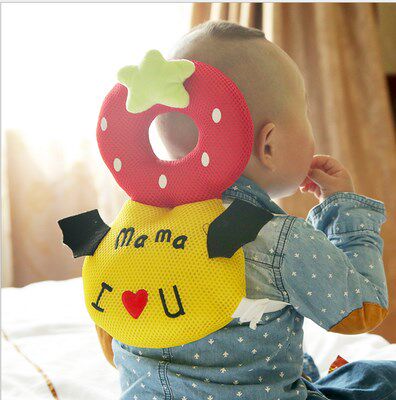 婴儿防摔护头枕宝宝学坐走路头部保护垫夏季天透f气bb防撞神器背