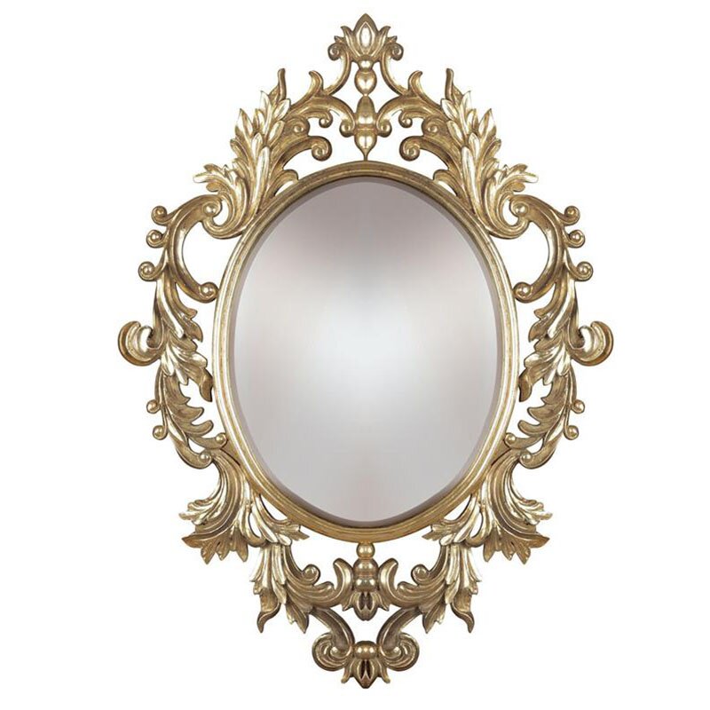 欧式化妆镜梳妆镜雕花艺术大号墙镜结婚美式同款古典镜子卫浴镜了