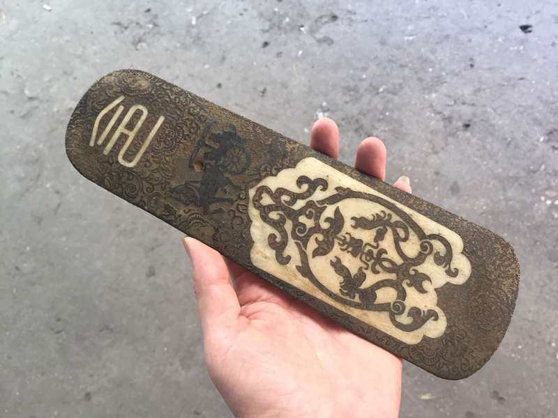 仿古玩玉器做旧老玉古董把件高古玉带板朝板令牌汉代玉圭朝简笏板