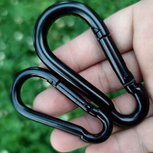 弹簧扣弹簧钩登山扣狗链扣葫芦链条扣钥匙保险挂扣弹扣小号纯黑色