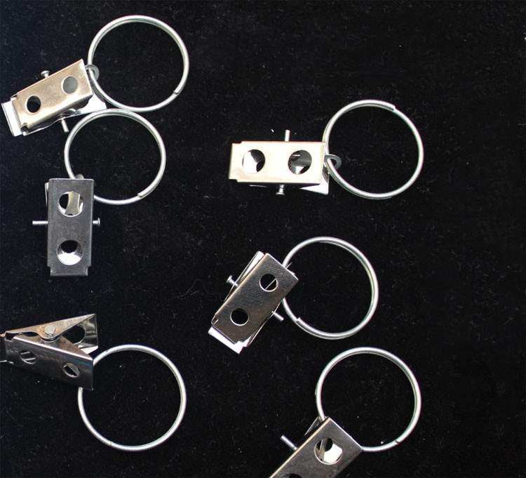 窗帘挂钩夹子老式穿铁丝不锈钢夹子防锈简易门帘夹带环小铁夹