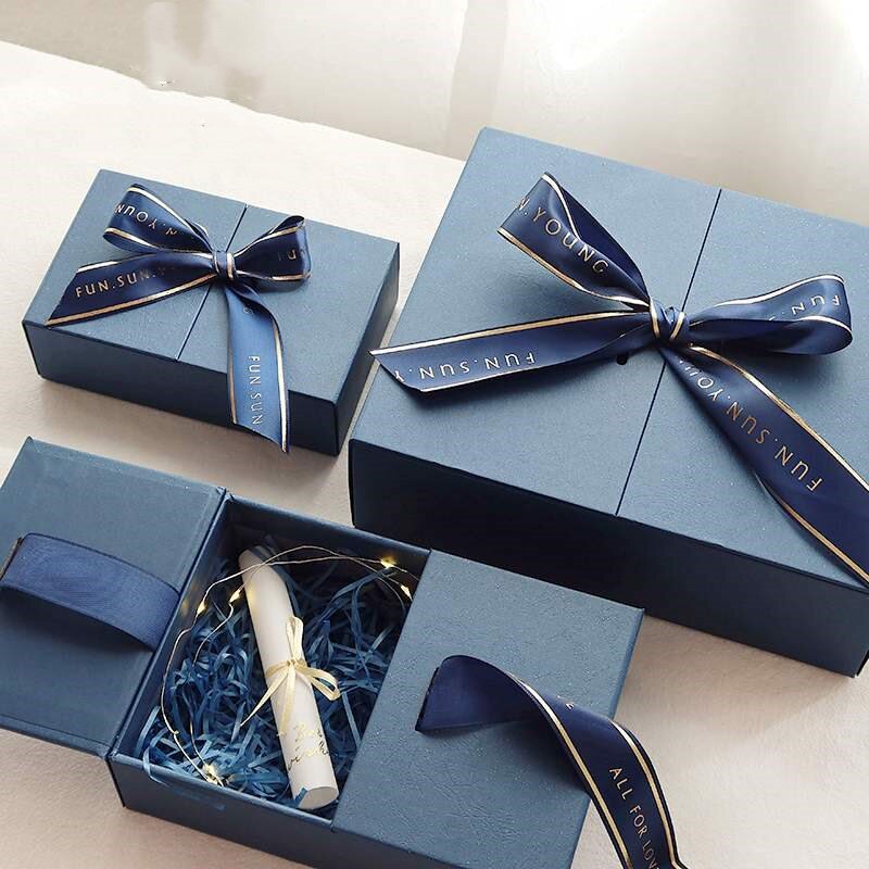 (今日6折)网红礼物小盒子带盖生日礼物包装盒ins风