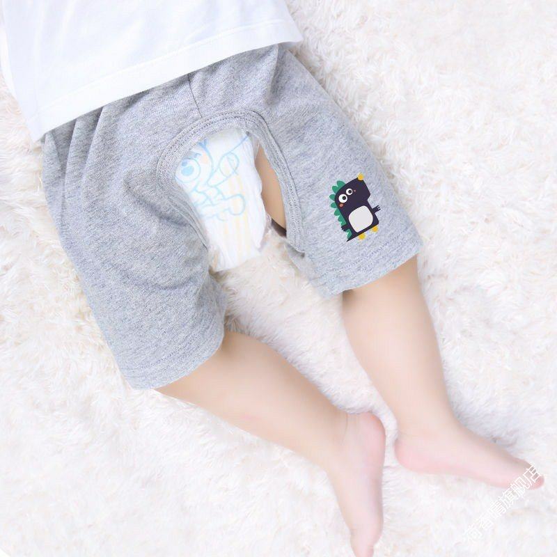 男童夏季棉质薄款开裆裤1岁卡通宝宝短裤0夏装婴儿童2开档裤子3潮