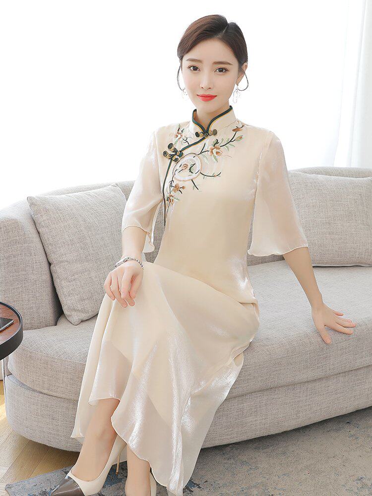 旗袍2021年新款改良版连衣裙气质中国风早秋年轻款女夏季今年流行