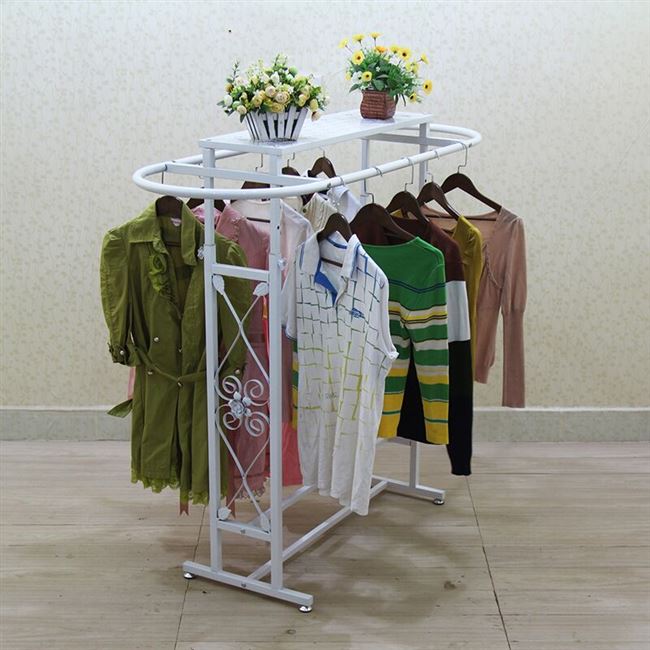 架服装买女装双杠货架店衣服挂衣童装中岛椭圆形式衣架落地展示架