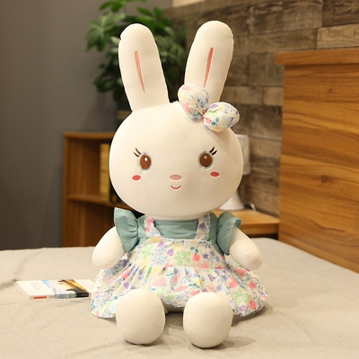 兔子床上萌可爱抱枕女孩女儿童玩毛绒玩具公仔兔软.布娃娃l小白