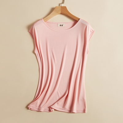 连肩袖真丝背心图片