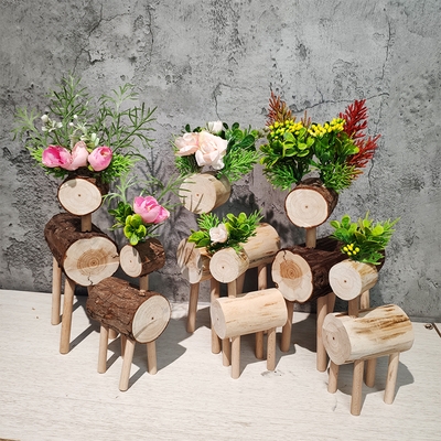 树枝匠木质小鹿摆件幼儿园纯手工制作圣诞生日礼物桌面装饰工艺品