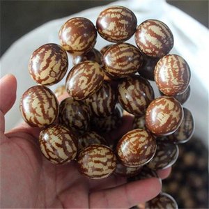 小花根菩提 虎斑花斑白玉菩提根e单圈手串项链男女款佛珠念珠