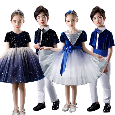 六一儿童合唱服演出服大合唱团男女童礼服春秋小学生朗诵表演服装