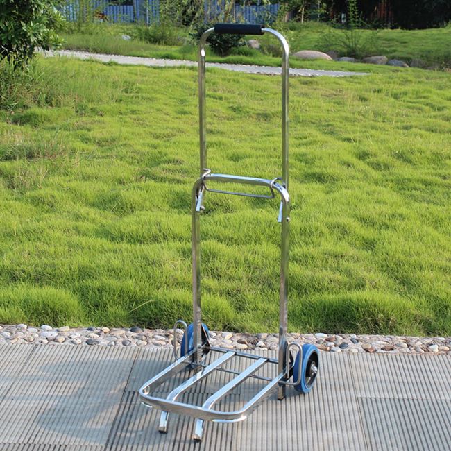 折叠车不锈钢购物行李车拉货菜拉杆载重小车手拖车两轮便携买拉车