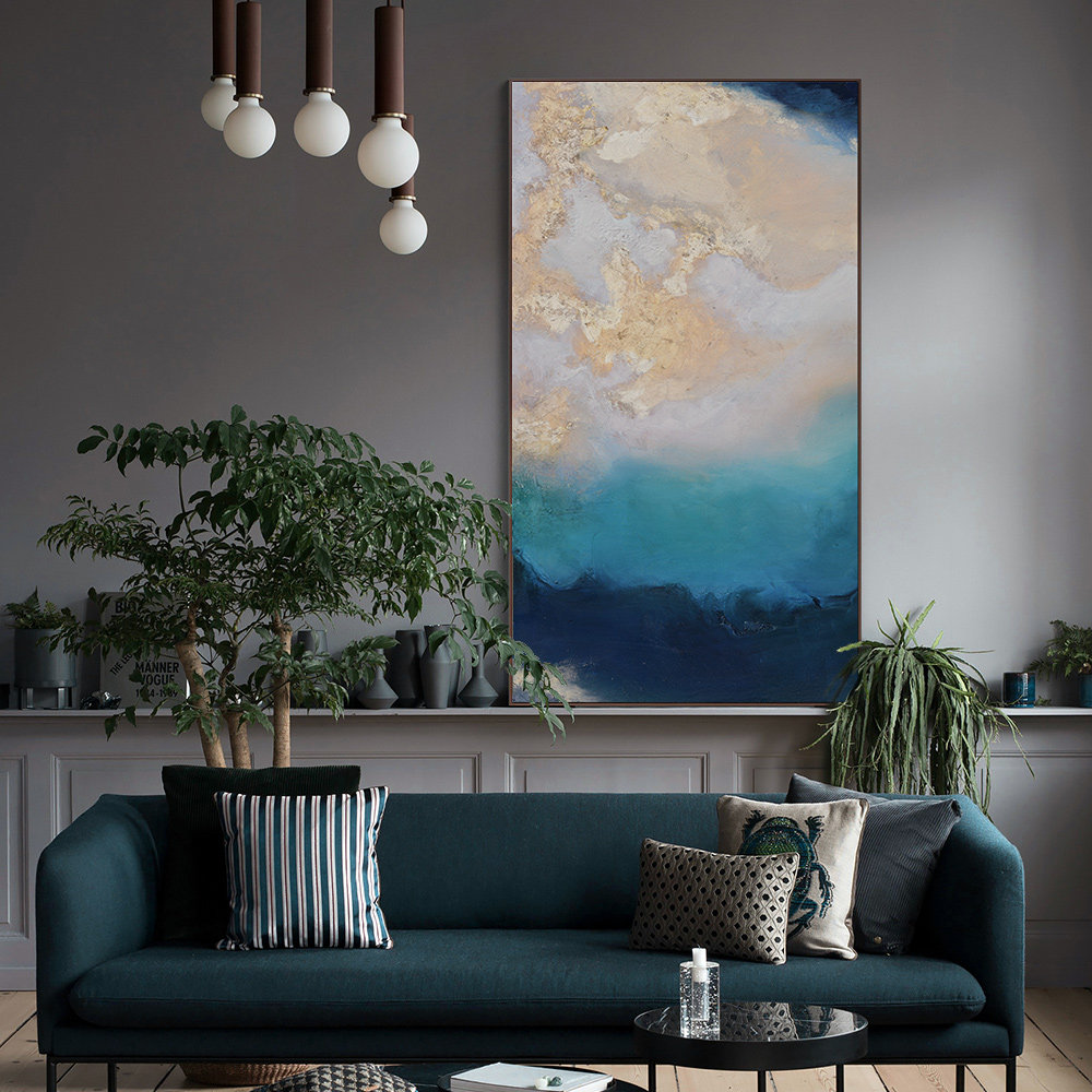 现代简约竖版玄关装饰油画大气壁画抽象走p廊过道挂画墙画