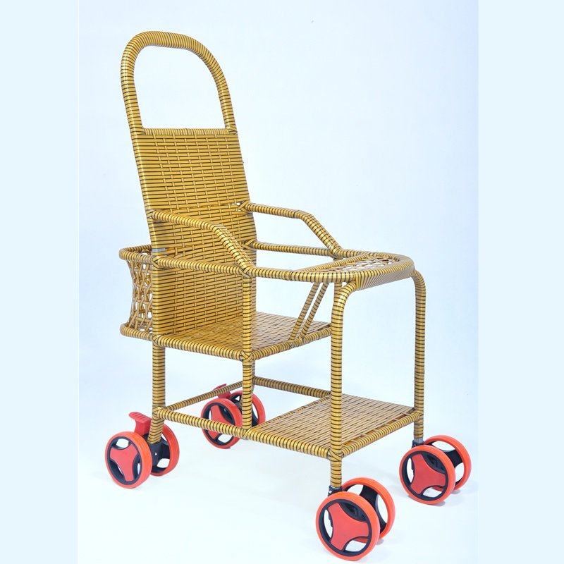 竹腾椅婴儿手推车溜娃神器可坐可躺超轻便遮阳棚宝宝夏季竹藤车