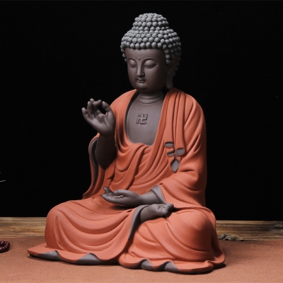 新品如来佛祖大号佛像摆件紫砂禅意释迦摩尼家居客厅镇宅阿弥陀佛