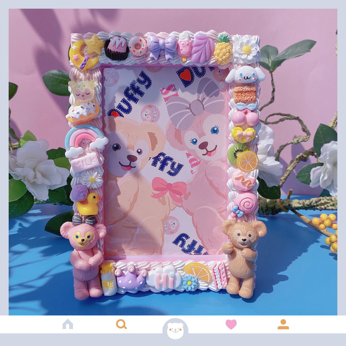 diy奶油胶手工相框摆台家庭照送闺蜜送女友结婚纪念生日毕业礼物