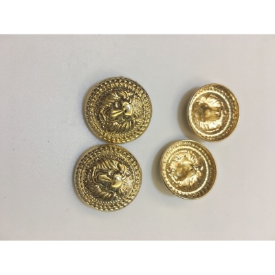 新品巴尔曼高档百搭圆形装饰通用狮子头金属纽扣金色衬衫西服大风