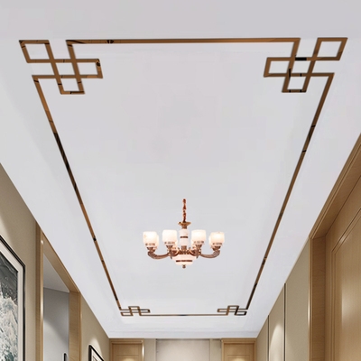 新中式吊顶装饰中国风天花板顶角线角花自粘墙贴边框亚克力墙贴