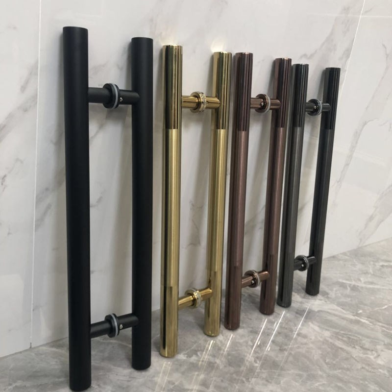 框玻璃门把手图片】玫瑰金大门拉手有框玻璃门把手图片大全_好便宜网