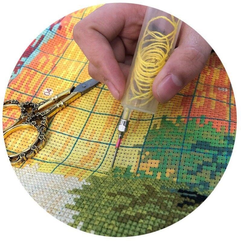 十字绣针绣针注射十字绣注射推进器十字绣针绣注射神器三股针筒管