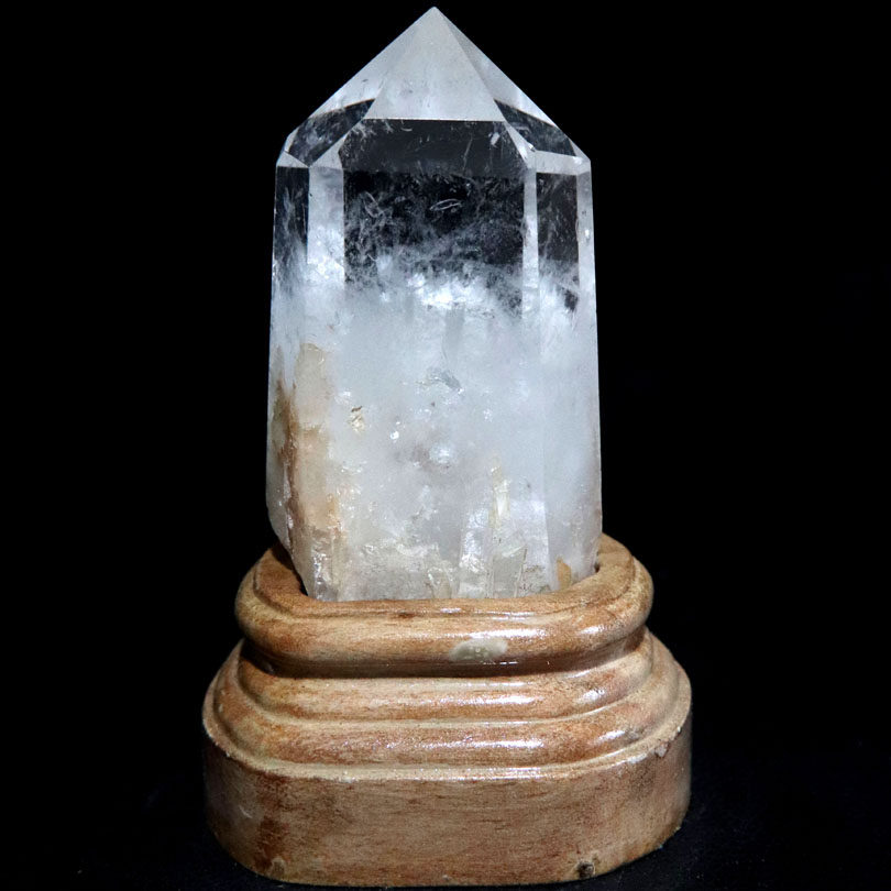 原矿天然白水晶六棱柱摆件消磁石居家办公净化转运礼品宝石顶梁柱