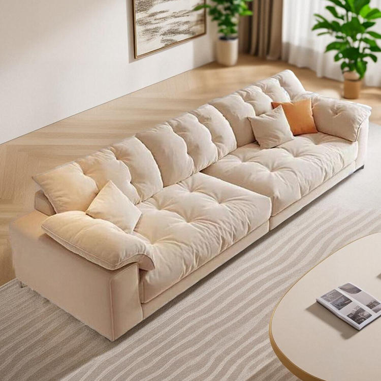 奶油新款优质风云朵沙发小户型布艺简约轻奢科技布猫抓布客厅整装