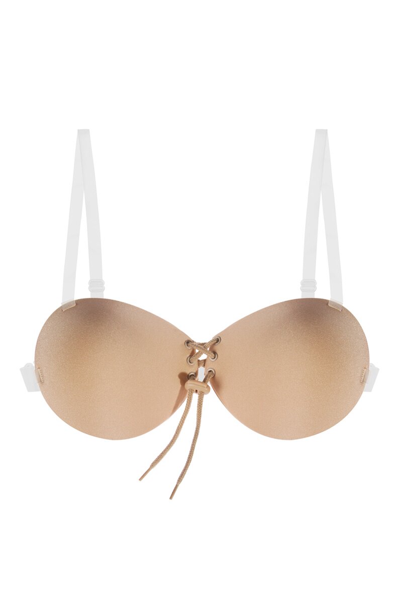 隐形文胸大胸游泳_小胸加厚大胸超薄无钢圈拉绳聚拢隐形文胸贴露背