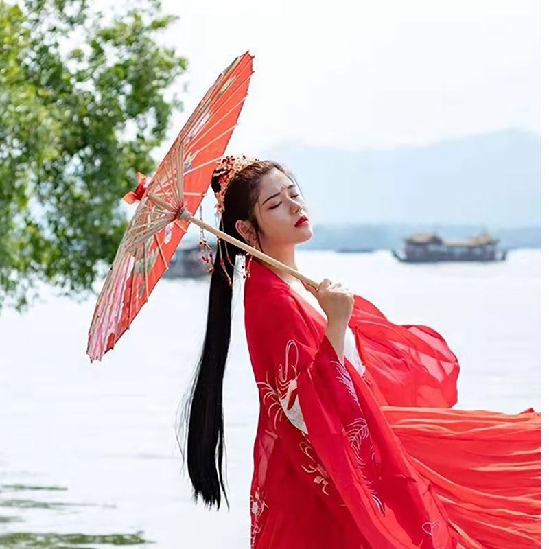 拾梦古风女油纸伞舞蹈伞绸布古装伞旗袍走秀演出古典中国风汉服伞