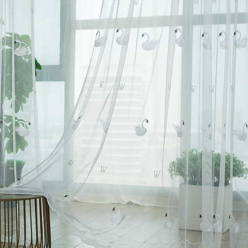 白色纱帘飘窗纱免打孔安装魔术贴窗帘沙隔断自粘贴式透光阳台纱帘