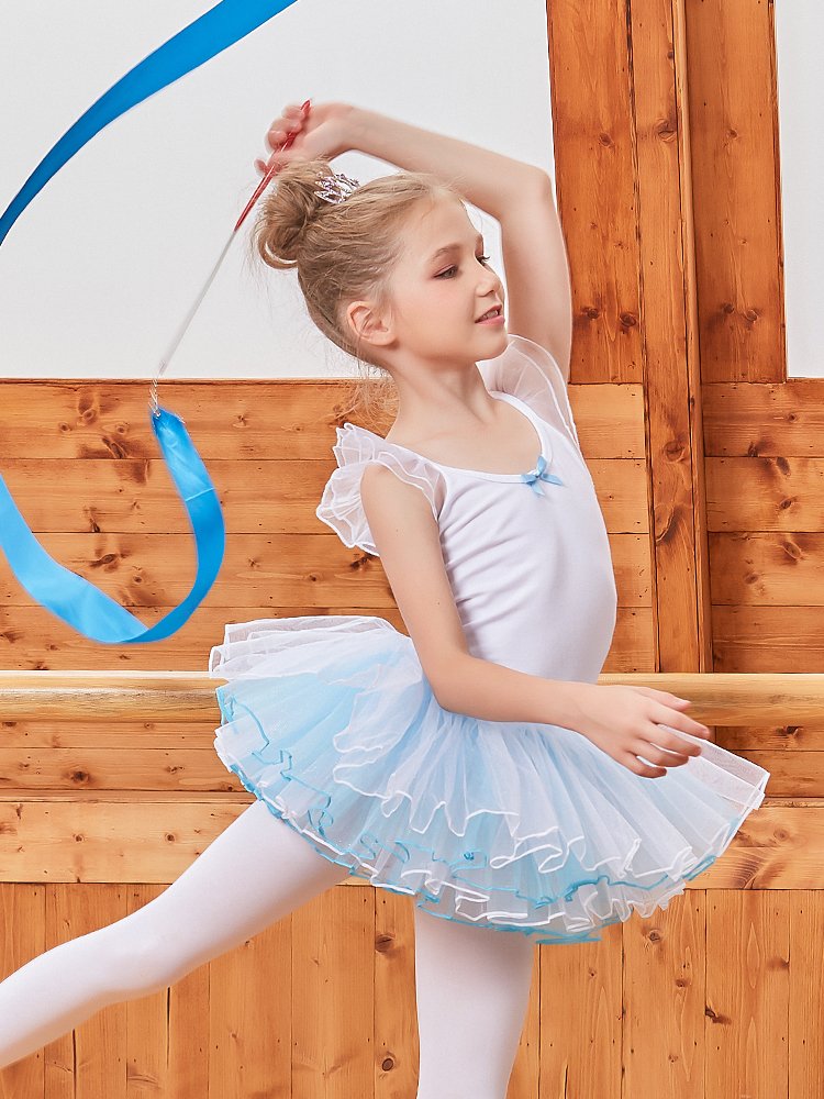 夏季新款儿童纯棉舞蹈服女童练功服吊带芭蕾舞裙演出服tutu裙1516