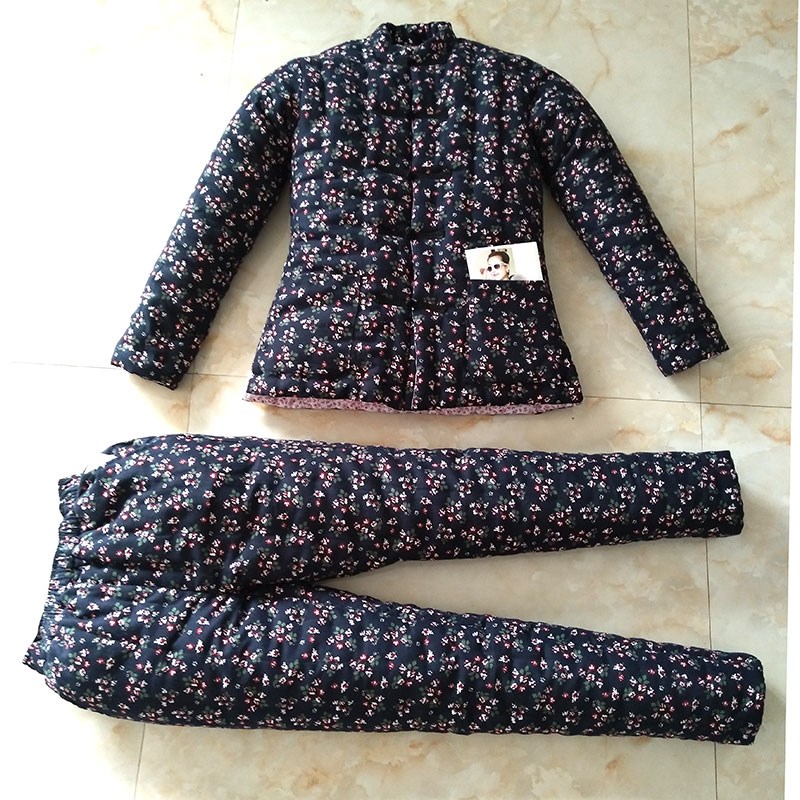 女新款成人脱卸手工棉衣棉裤套装棉花内胆加厚棉服大花纯棉活面