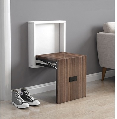 墙面换鞋凳子贴墙上可折叠穿鞋壁挂式玄关过道进门口家用隐形北欧