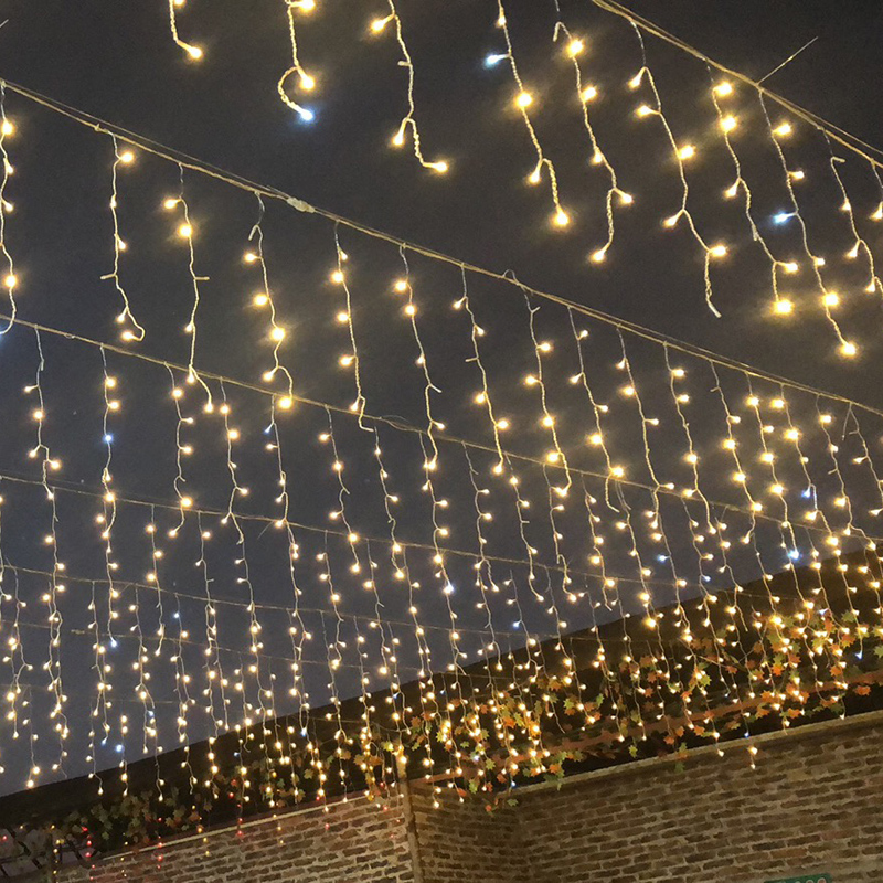 24v低压彩灯闪灯串灯装饰满天星户外瀑布冰条星空网红窗帘星星灯