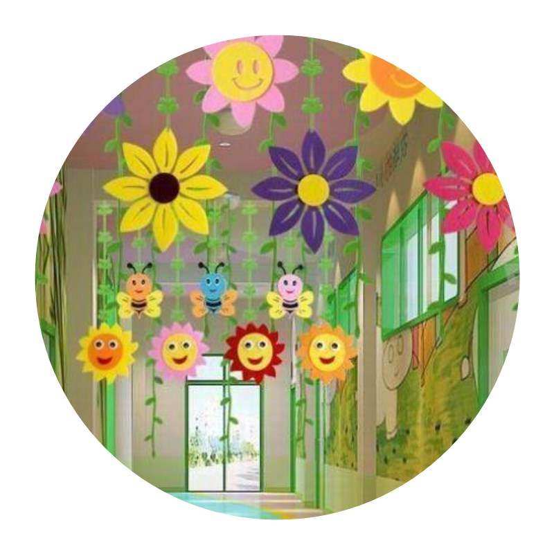幼儿园环创吊饰走廊教室环境布置儿童房装饰品双面花商场空中挂饰