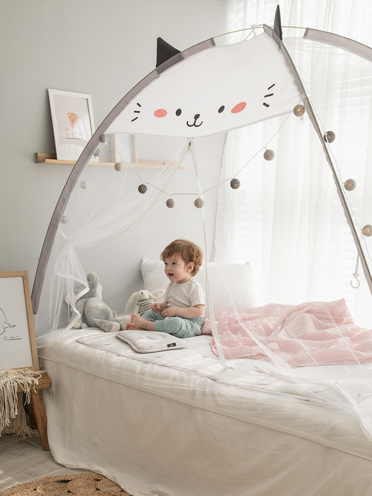 免安装可折叠回底无底卡通儿童蚊帐可爱家用蒙古包15m床12m米