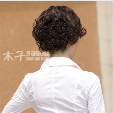 短卷发女士高贵蓬松短发气质时假发型中年人头发套中老年假发蛋卷图片