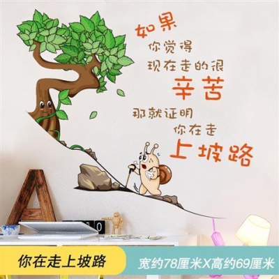 励志贴画贴纸标语房间学生墙面装饰卧室床头背景墙壁纸pvc墙纸