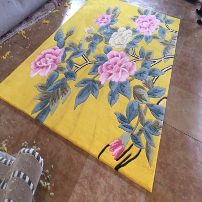 茶几地毯牡丹花图片