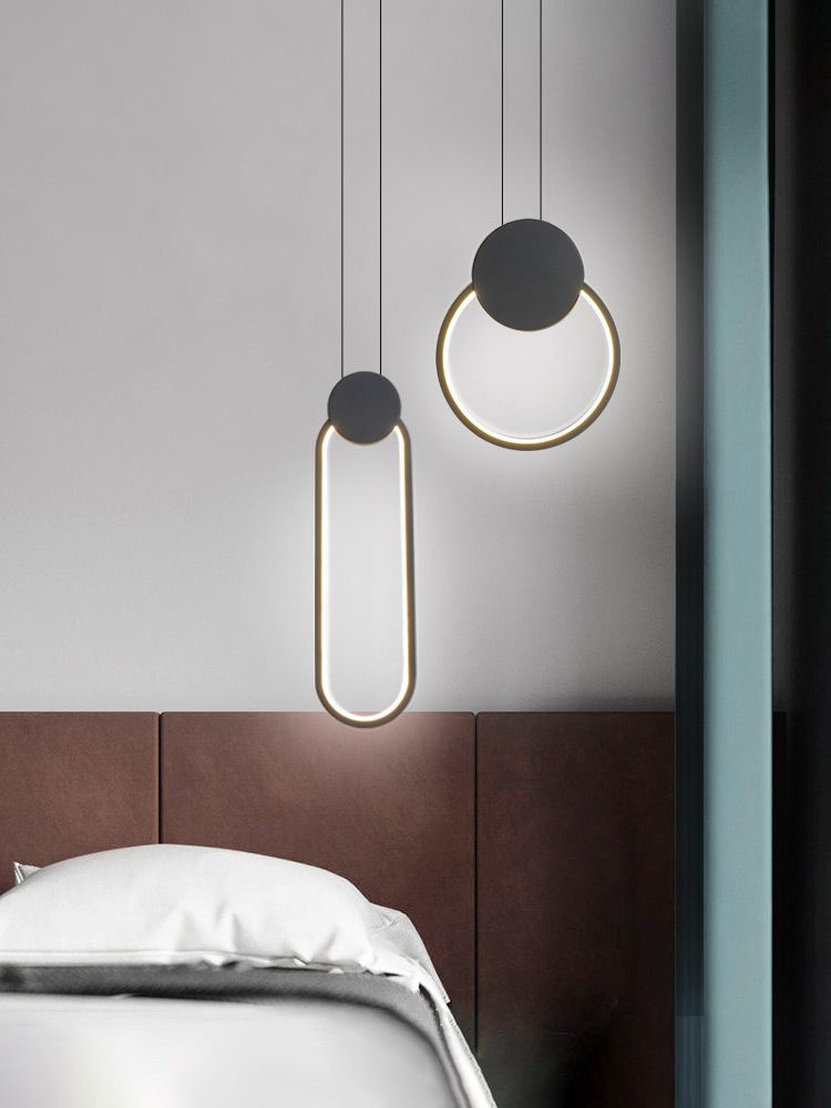 卧室床头吊灯现代简约轻奢单头北欧风网红长线极简偏厅吧台小吊