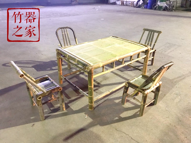 竹茶桌椅组合竹子桌子家用方桌中式竹餐桌复古禅意茶室家具竹茶几