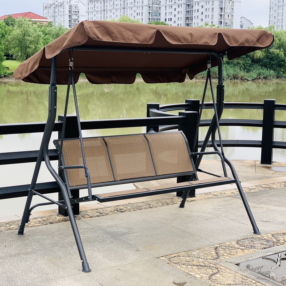 户外秋千庭院花园阳台铁质椅子露台荡秋千公园摇椅成人吊椅巴拿马