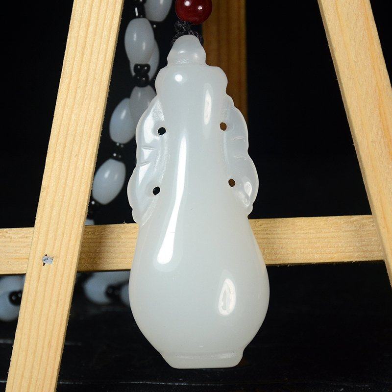 新疆和田玉花瓶吊坠玉坠白玉平平安安宝瓶挂件挂坠复古花瓶玉佩饰