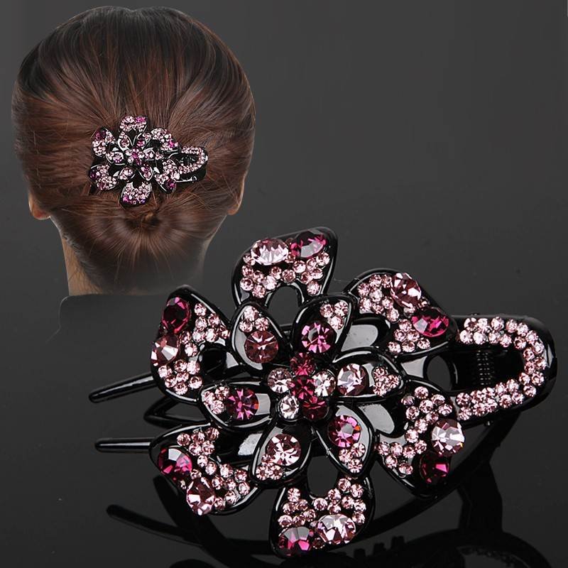 发夹发卡妈妈优雅妈妈款中老年百搭夹子水钻简约风气质头饰品—发饰